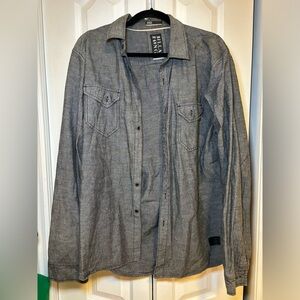 Billabong - Men's Gray Denim Button-Up LongSleeve Shirt Jacket Casual Surf Style